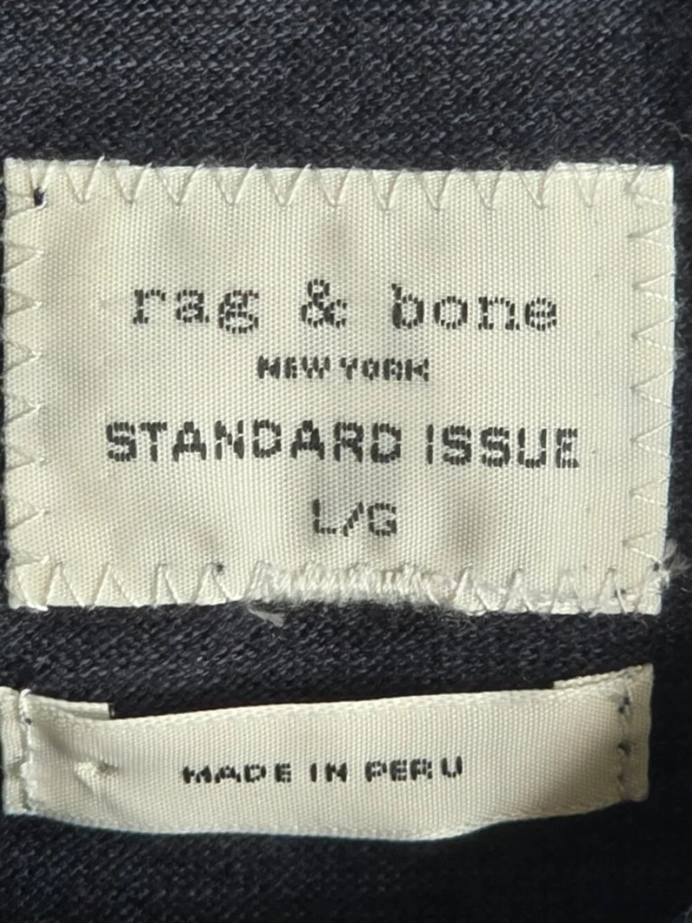 Rag & Bone Mens Flame Cotton Slub Polo Ultra Soft Lightweight Large L Black